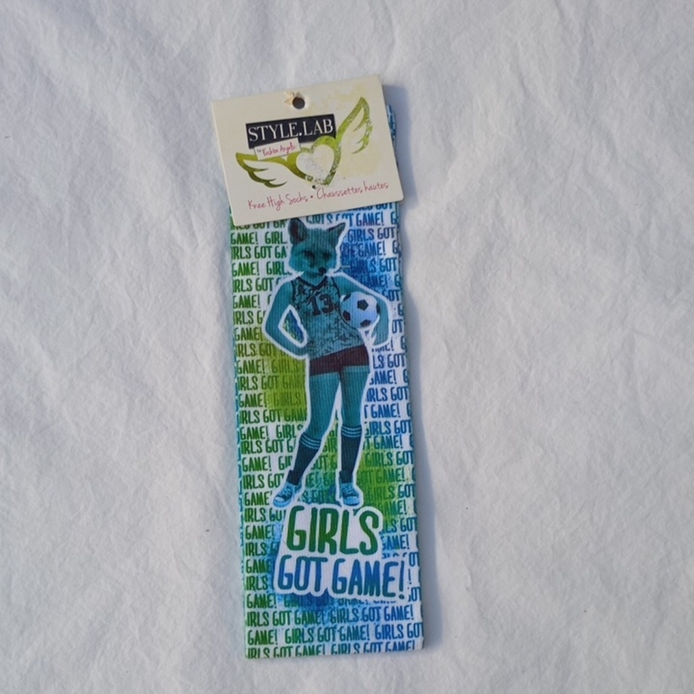 Style Lab Girls Got Game Socks Knee High Casual Athletic Gym Athleisure Sporty